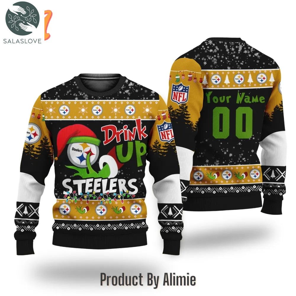 nfl grinch drink up pittsburgh steelers custom ugly christmas sweater ht021121 1 fmb9so
