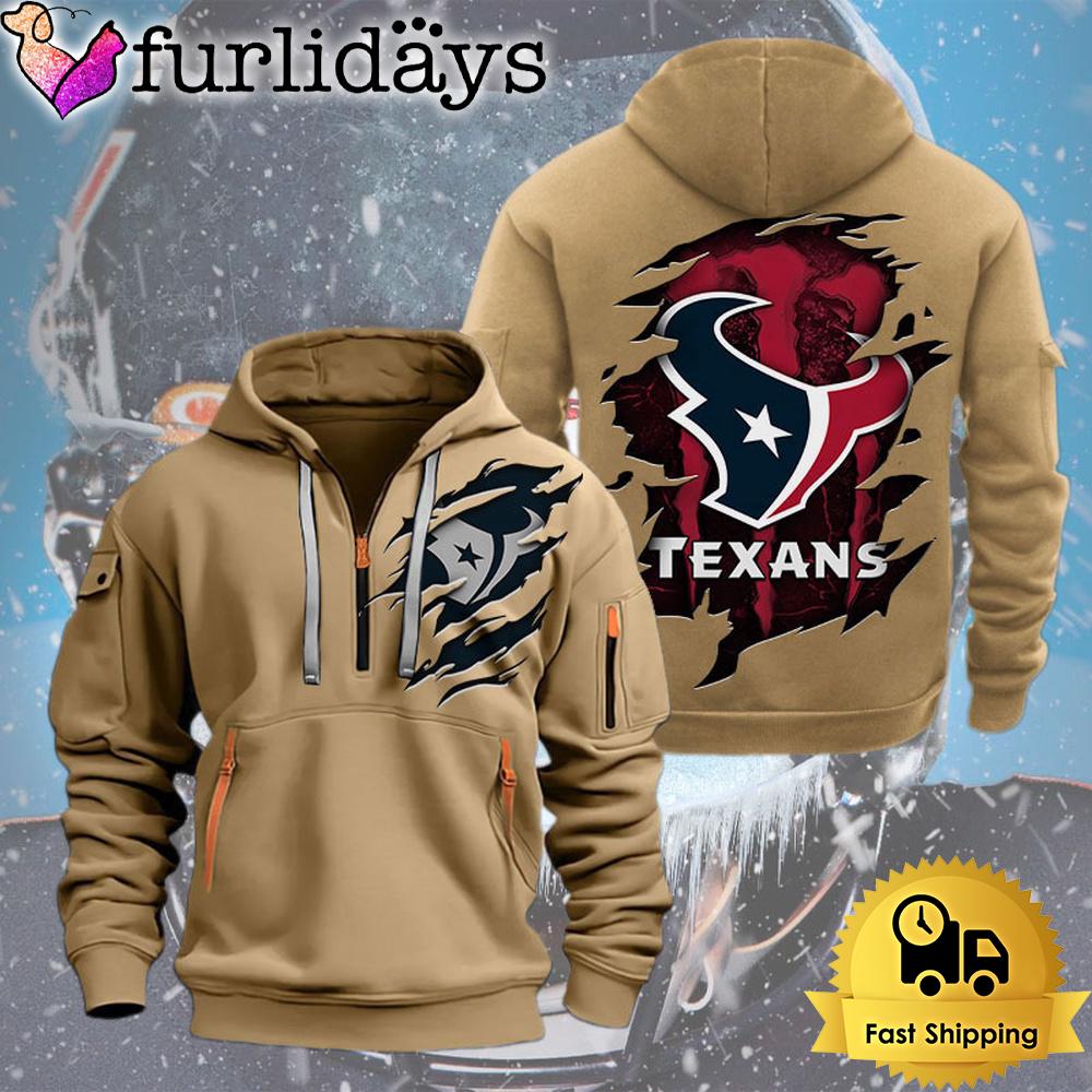 nfl houston texan logo team quarter zip hoodie9198