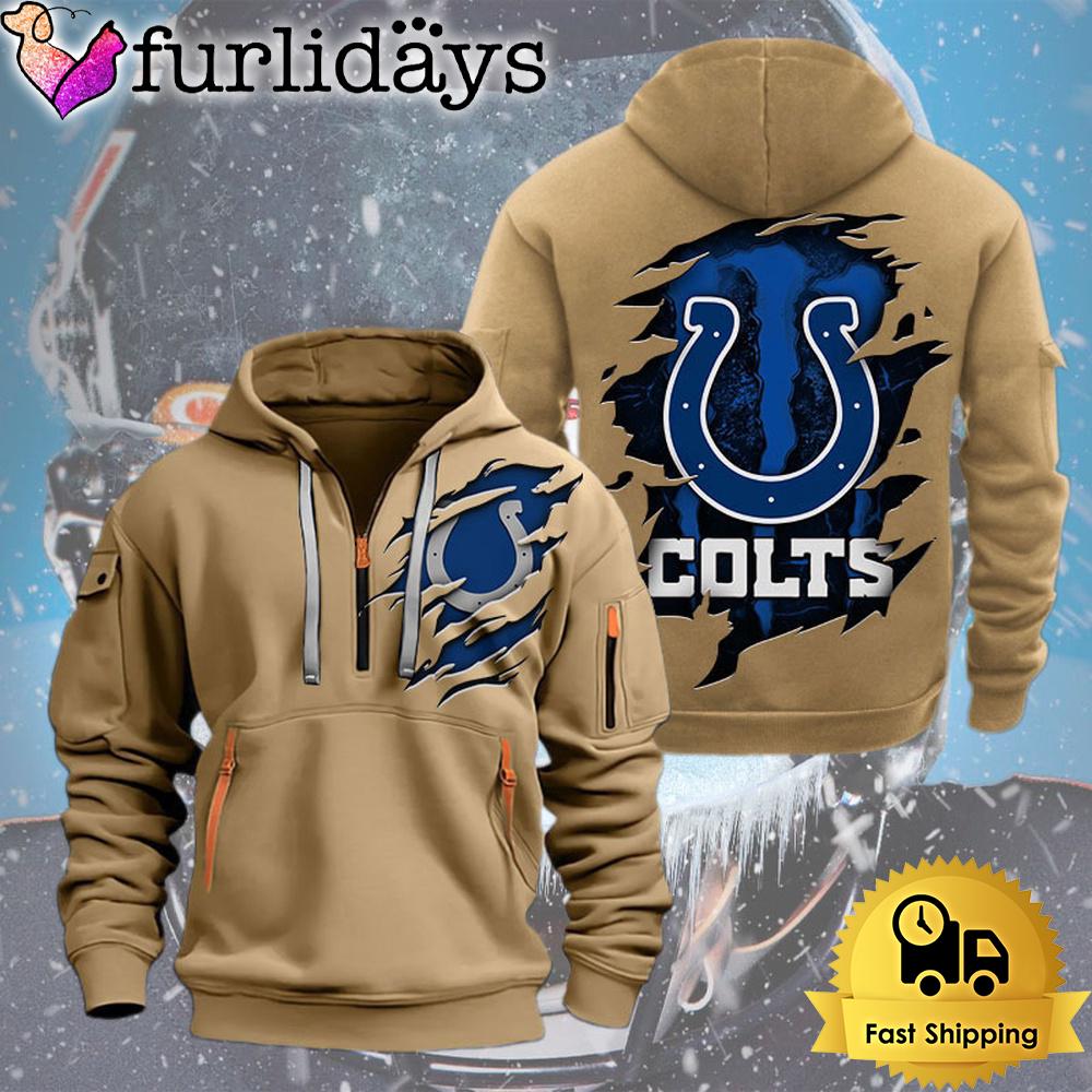 nfl indianapolis colt logo team quarter zip hoodie4863