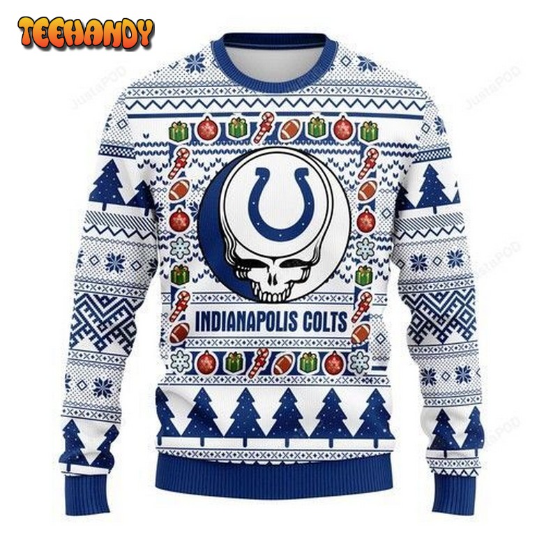 nfl indianapolis colts grateful dead ugly christmas sweater 36pcw