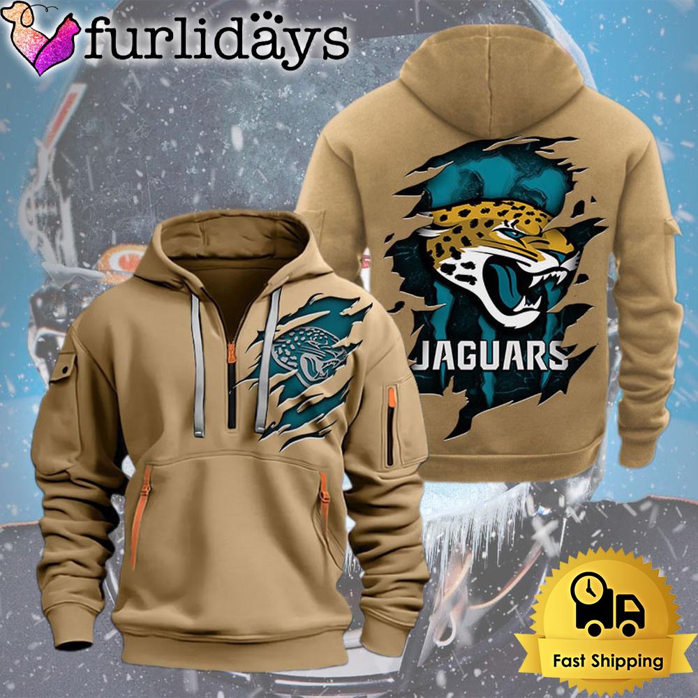 nfl jacksonville jaguar logo team quarter zip hoodie1757