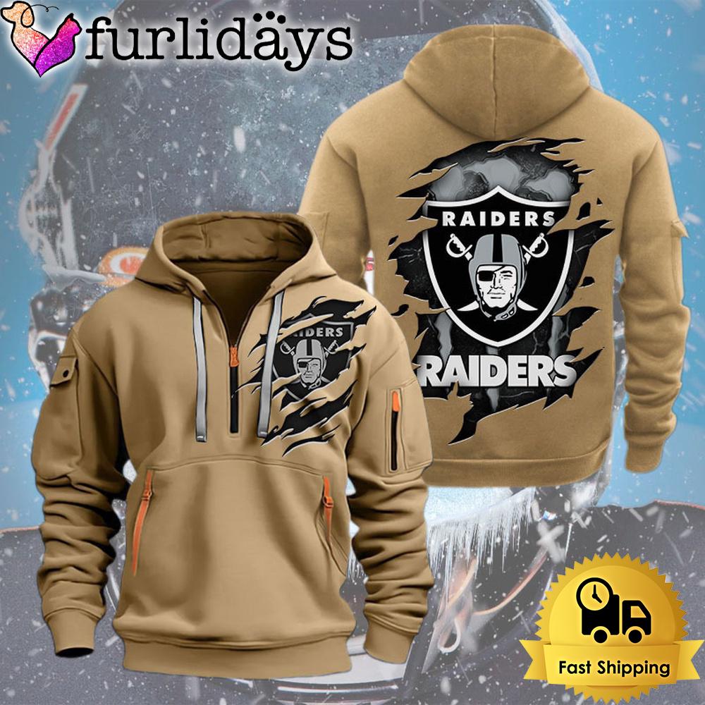 nfl las vegas raider logo team quarter zip hoodie3163