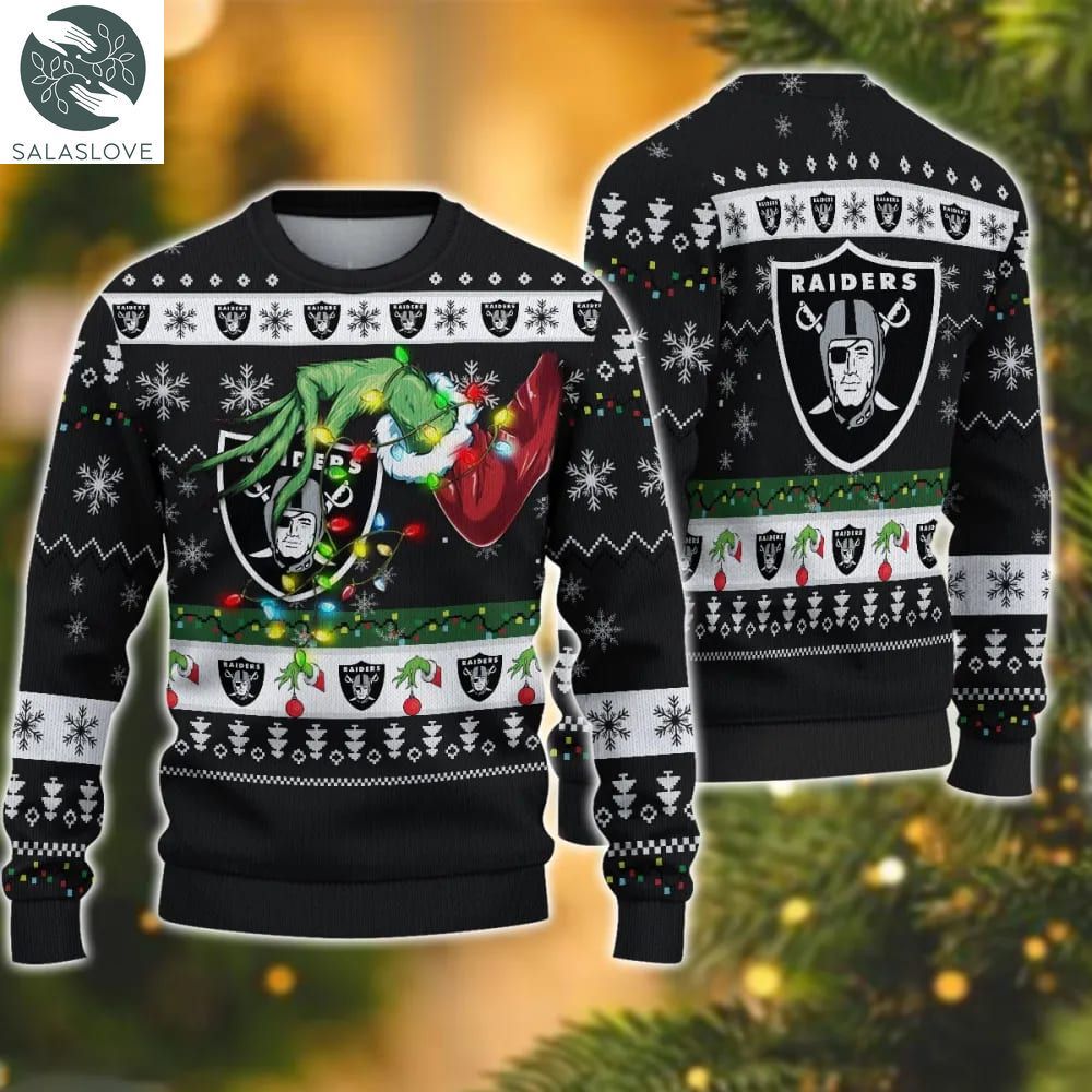 nfl las vegas raiders grinch christmas ugly sweater 1 q18ala