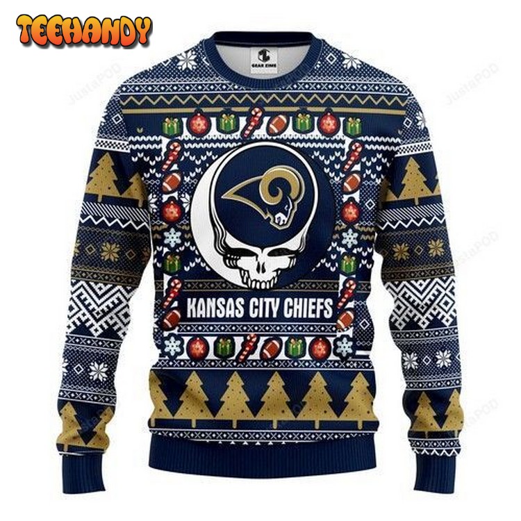 nfl los angeles rams grateful dead ugly christmas sweater 4opyb