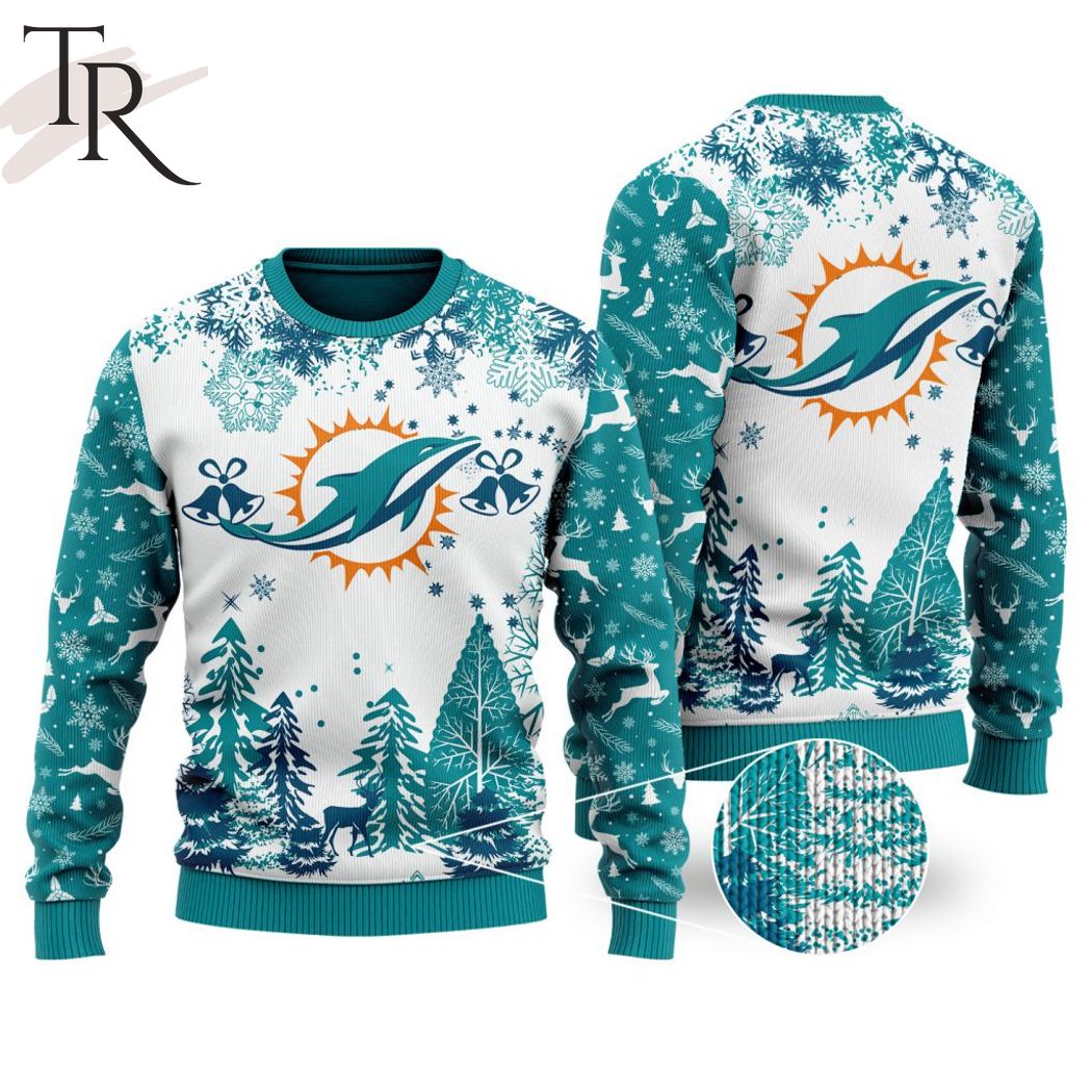 nfl miami dolphins special christmas ugly sweater design 1 DLOB9