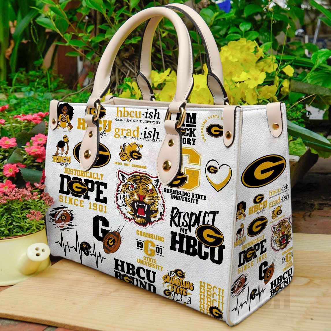 Grambling State Tigers Women Leather Handbag.jpg new