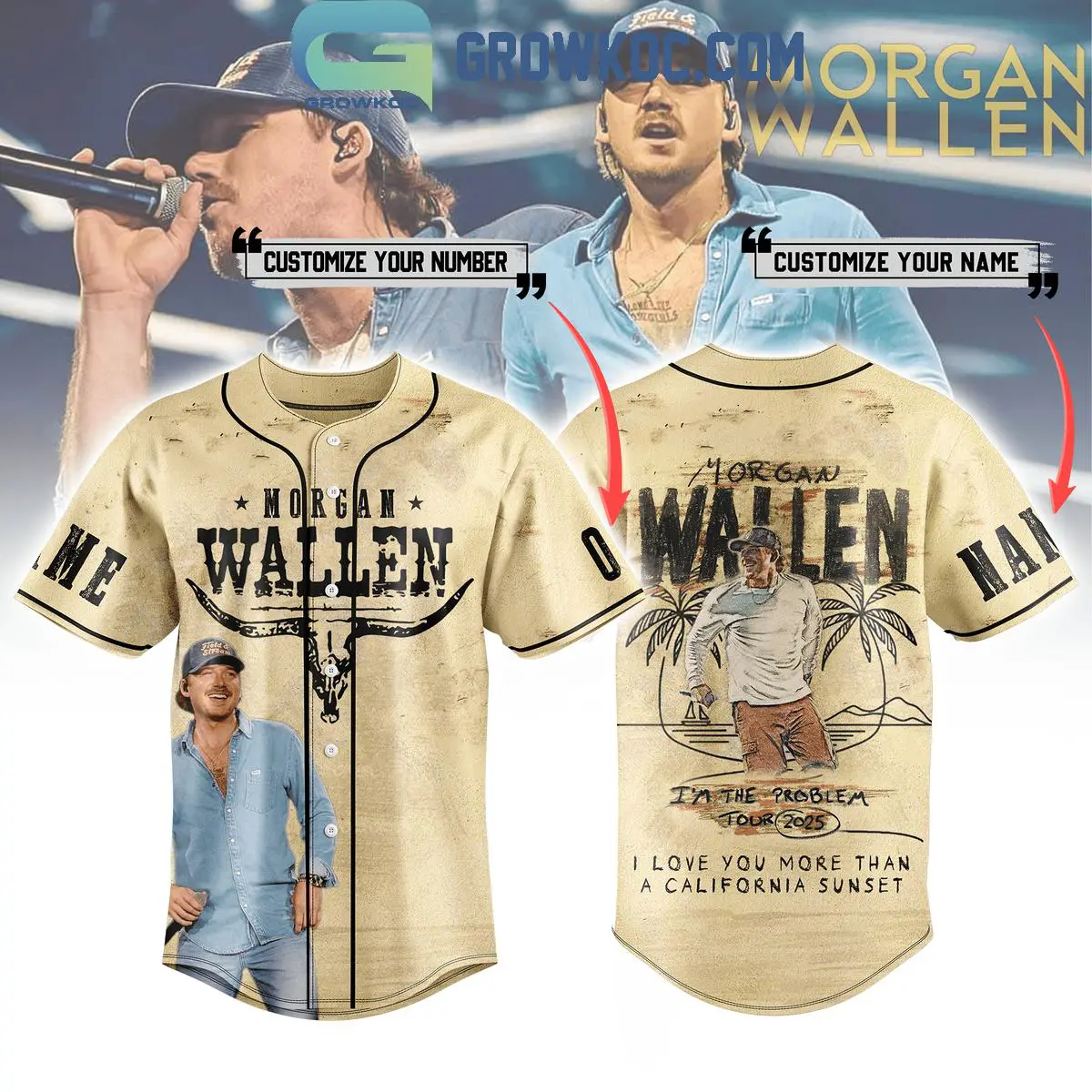 Morgan Wallen Im The Problem Tour 2025 Personalized Baseball Jersey 1 UEnwl