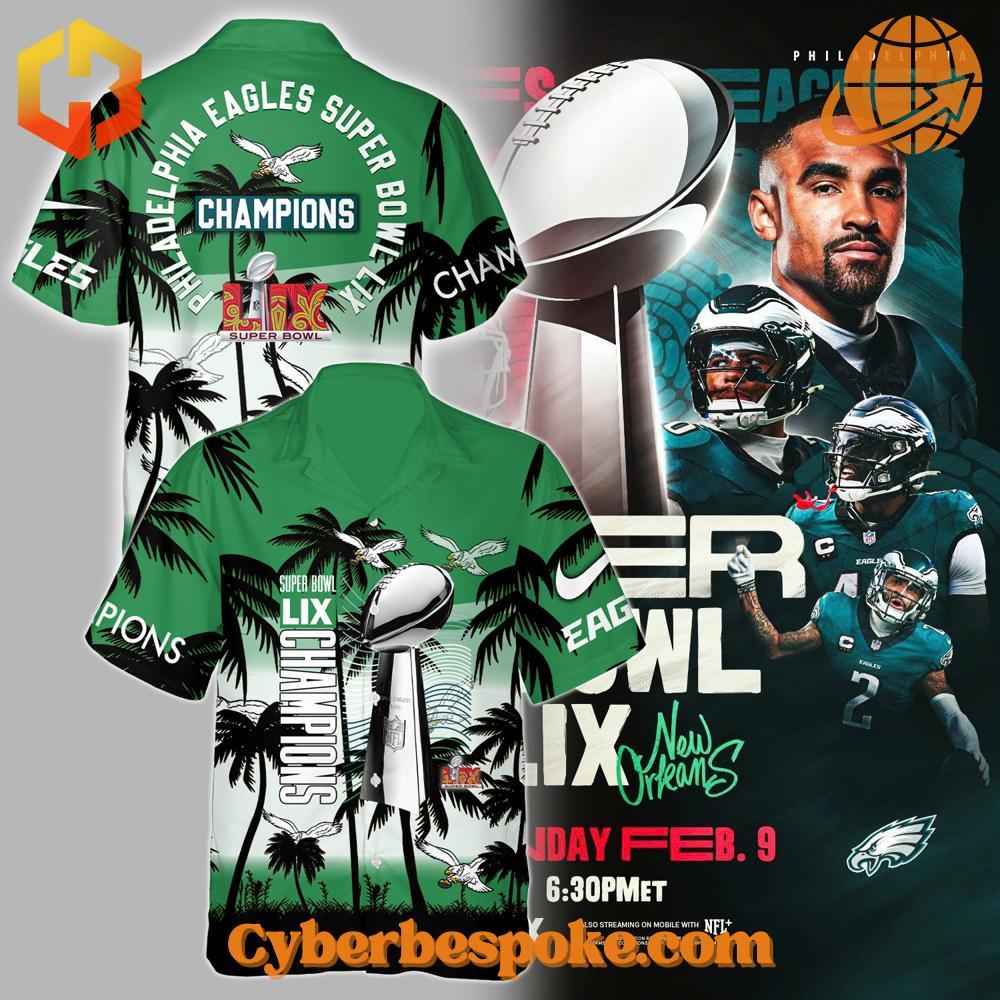 Philadelphia Eagles Champions Super Bowl LIX Hawaiian Shirt 3