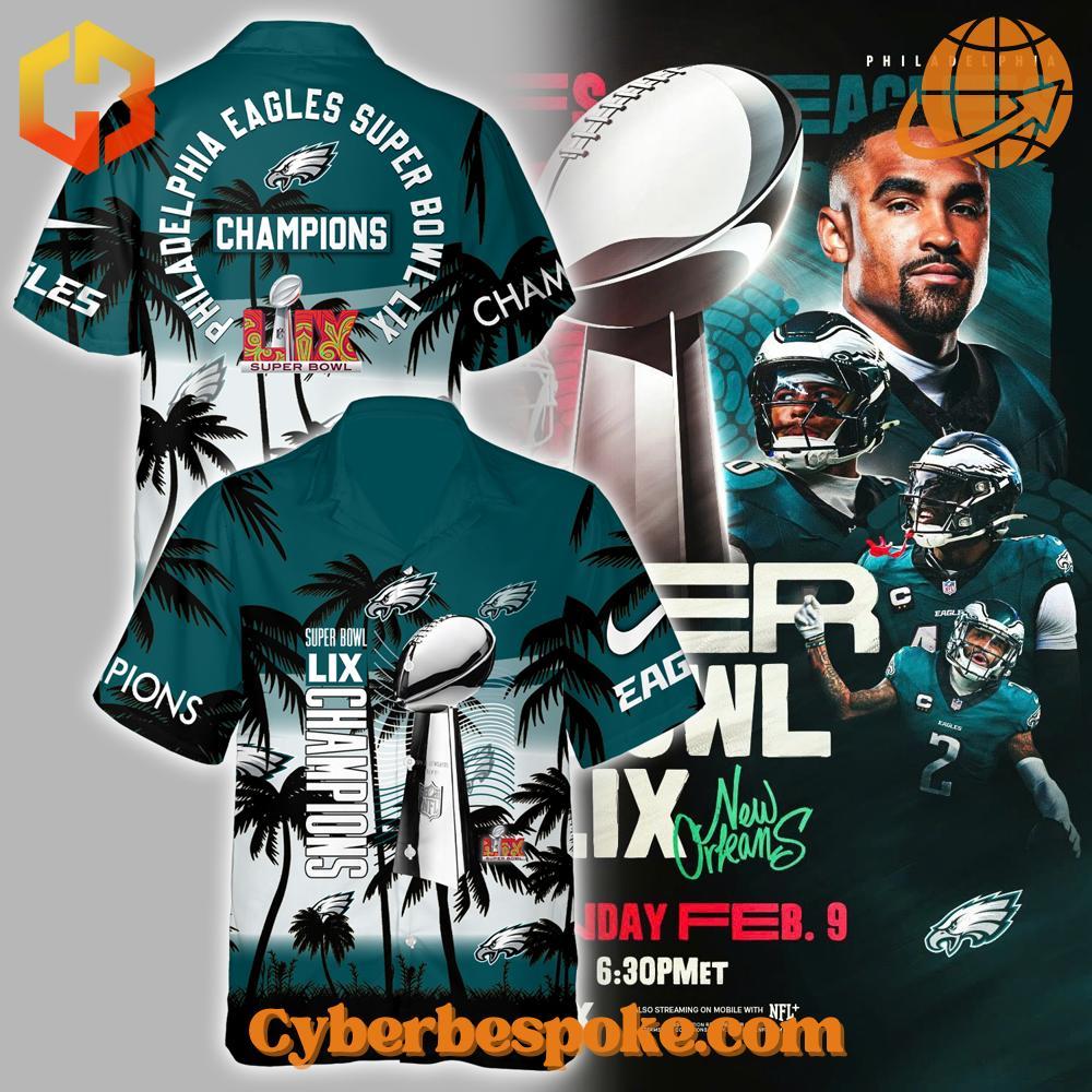 Philadelphia Eagles Champions Super Bowl LIX Hawaiian Shirt