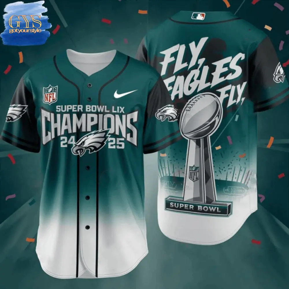 Philadelphia Eagles Champions Super Bowl LIX Limited Edition Baseball Jersey 1