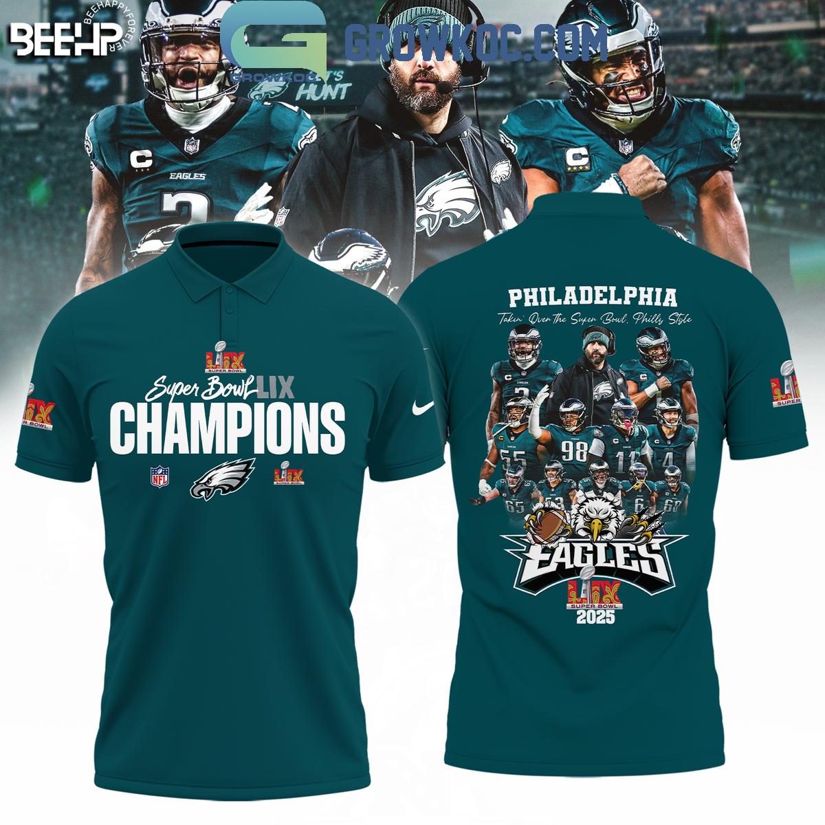 Philadelphia Eagles Super Bowl LIX Champions Best Team Polo Shirt 1 97dPQ