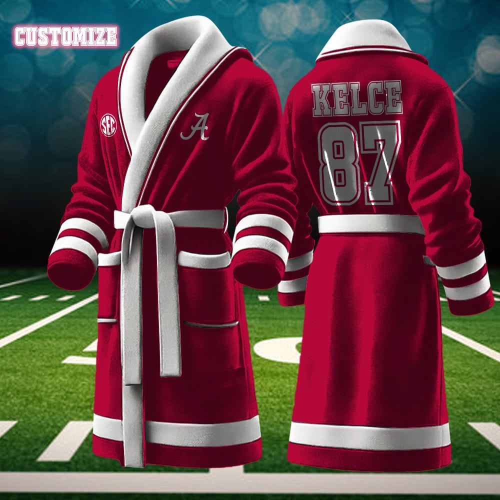 alabama crimson tide ncaa personalized fleece bathrobe eprwz