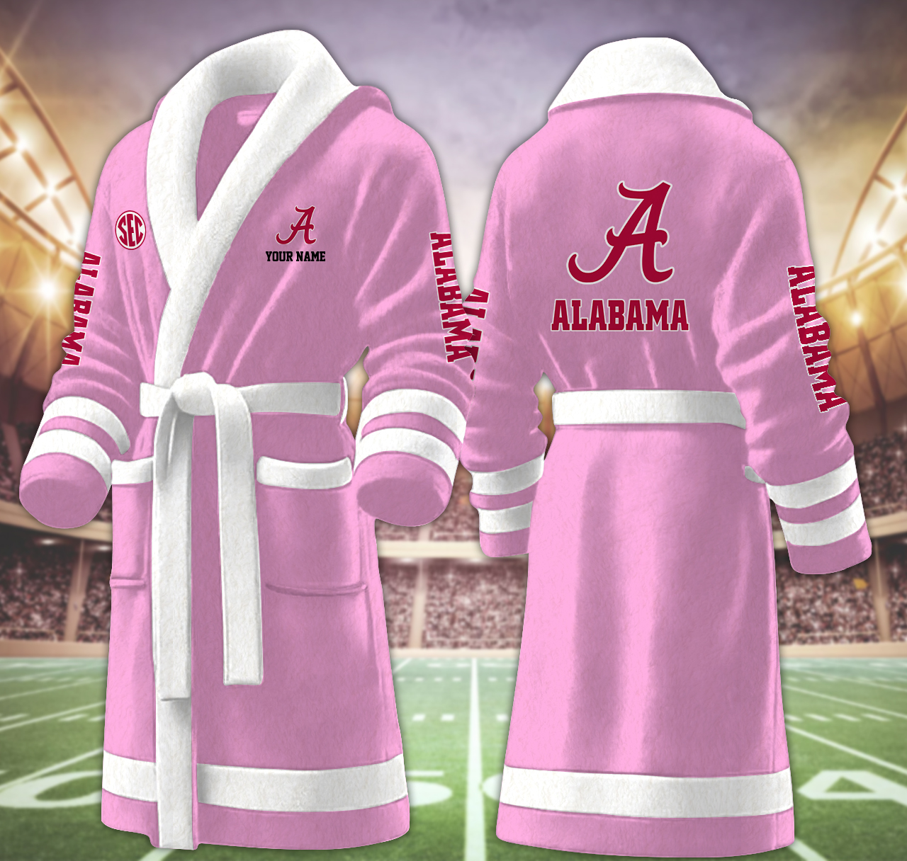 alabama crimson tide ncaa personalized fleece bathrobe fs14z