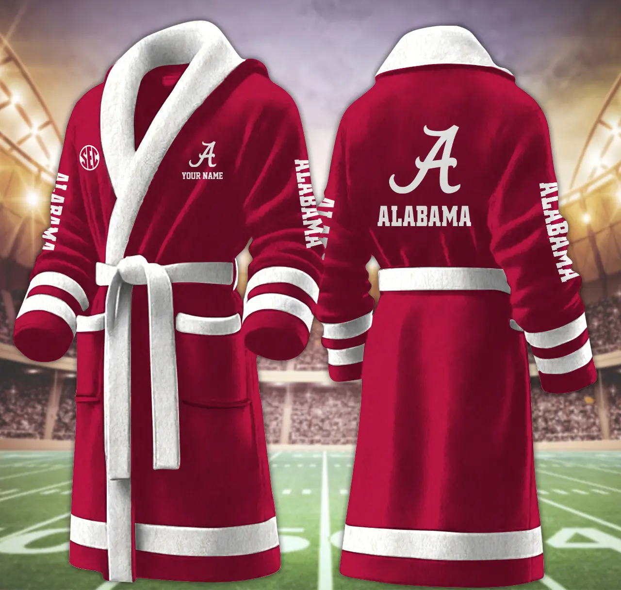 alabama crimson tide ncaa personalized fleece bathrobe gdxje