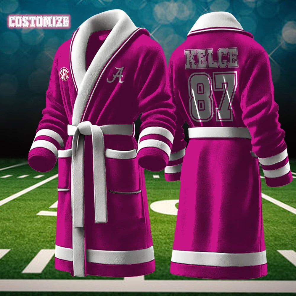 alabama crimson tide ncaa personalized fleece bathrobe hfrgf