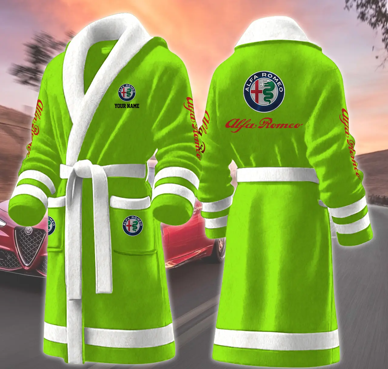 alffa romeo motocycles personalized fleece bathrobe irmpe