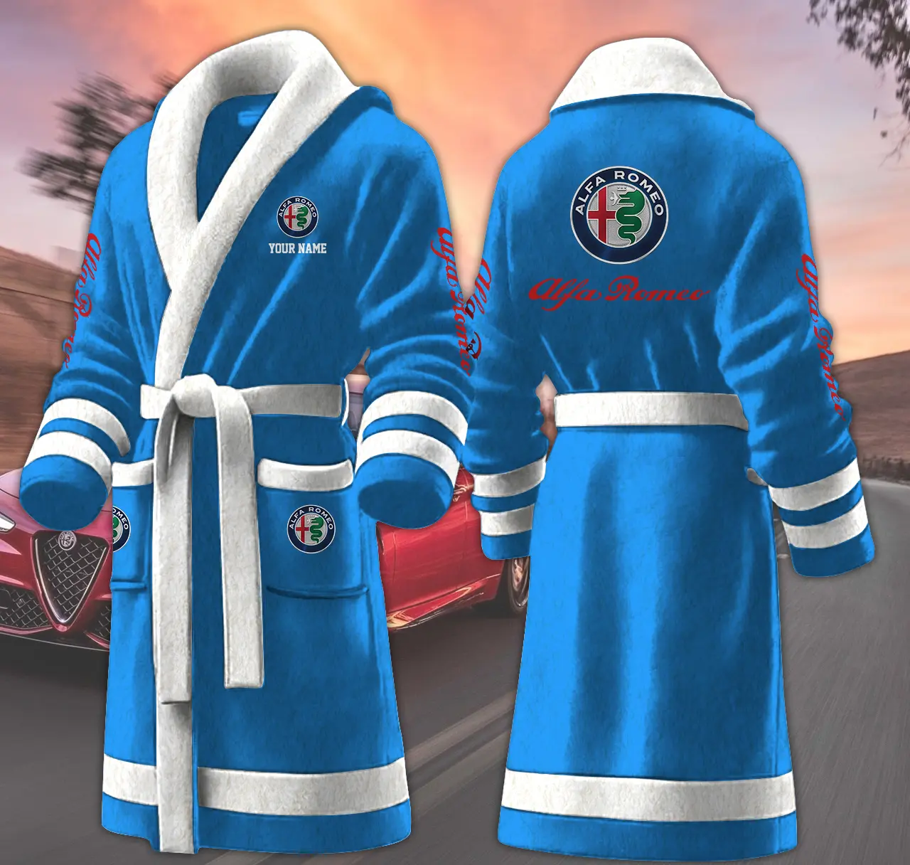 alffa romeo motocycles personalized fleece bathrobe jkx7w