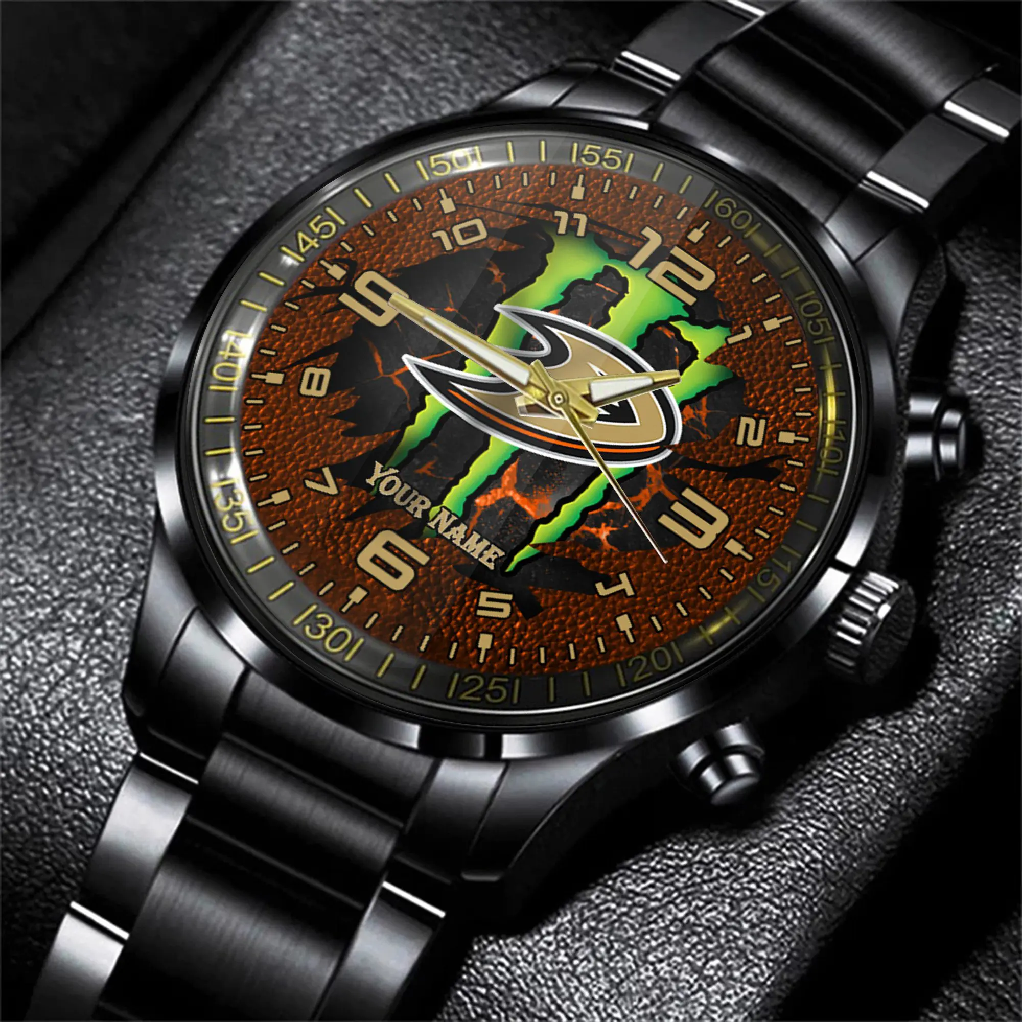 anaheim ducks nhl personalized 3d black men hand watch gift for fans 2plsm
