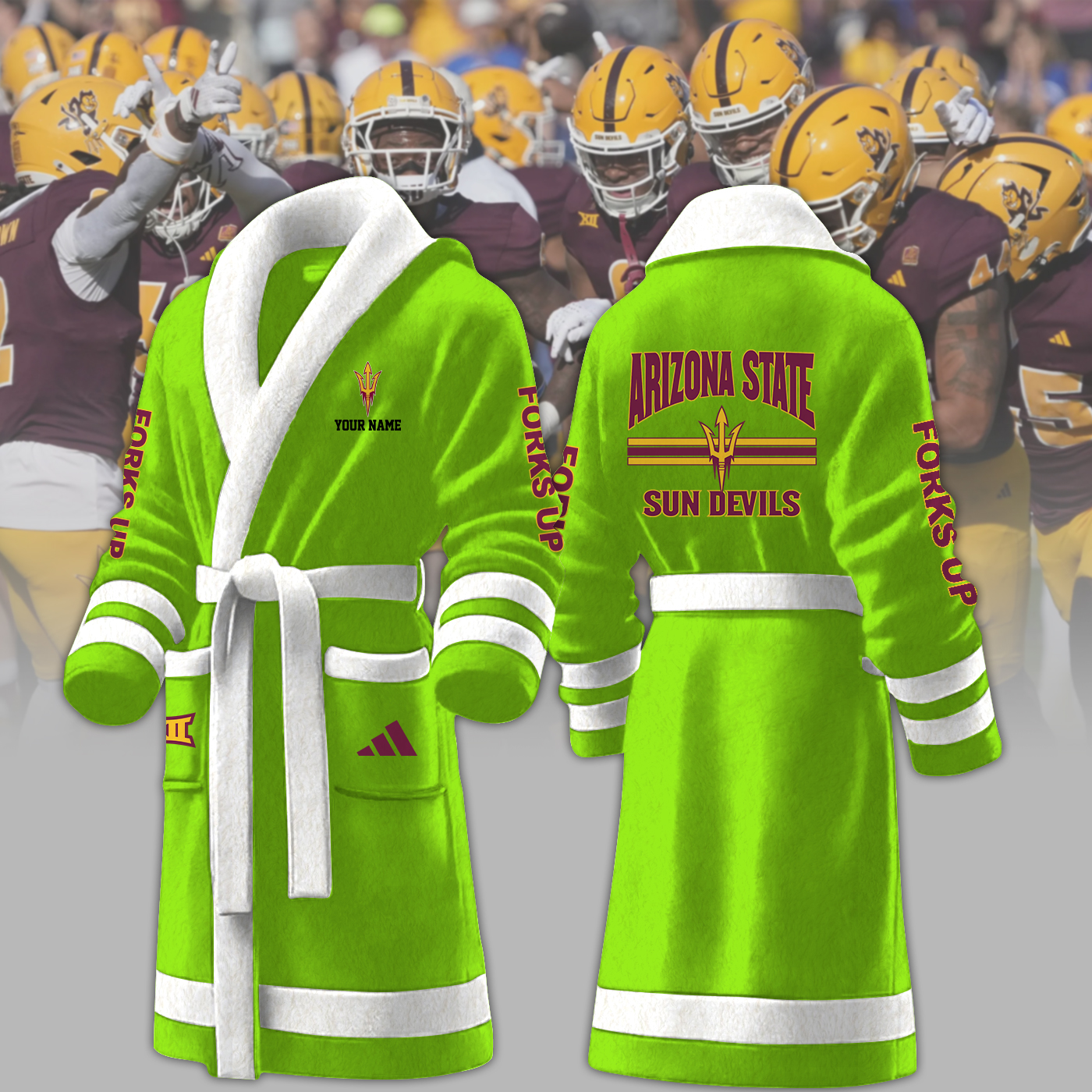 arizona cardinals nfl personalized fleece bathrobe 689vh