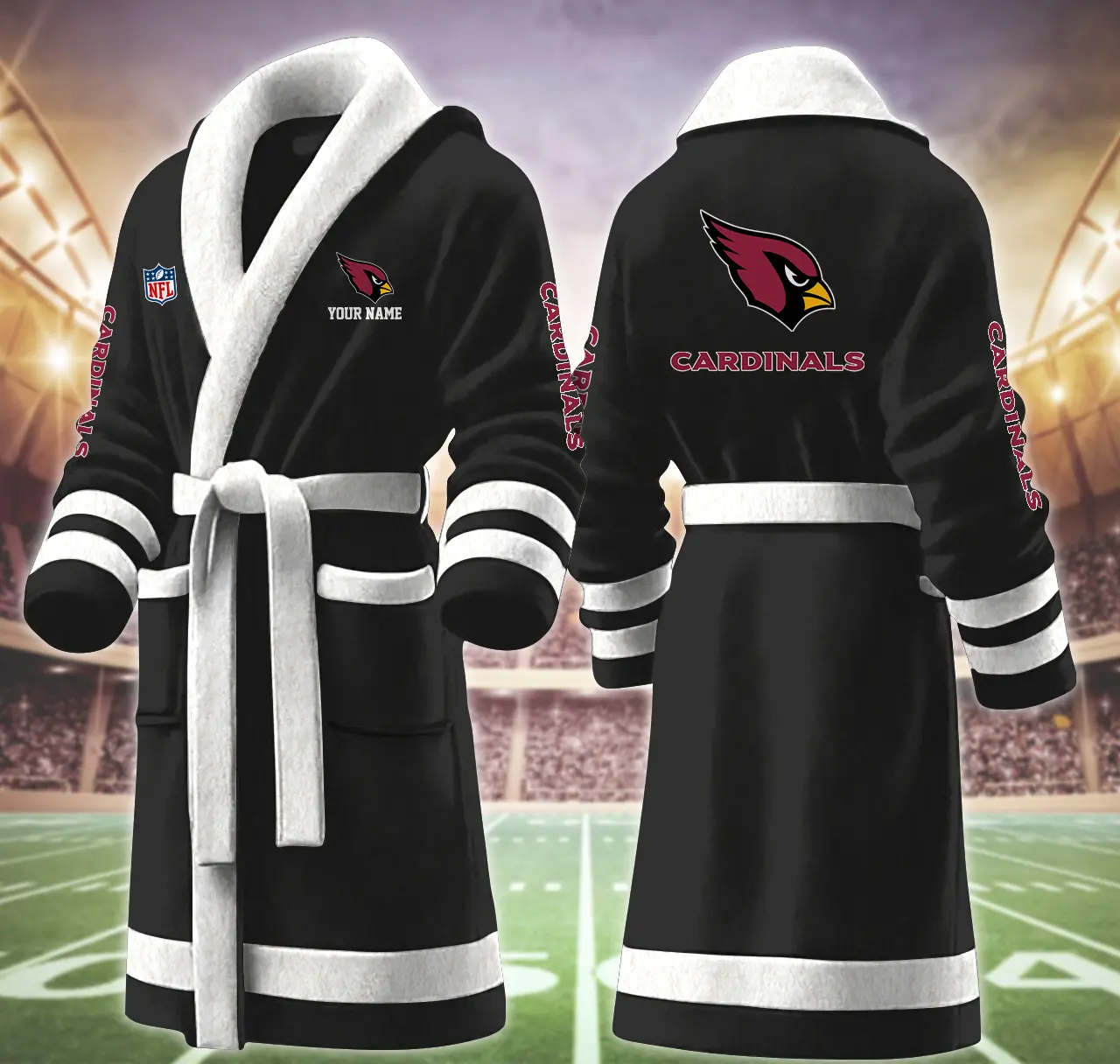 arizona cardinals nfl personalized fleece bathrobe uivwf