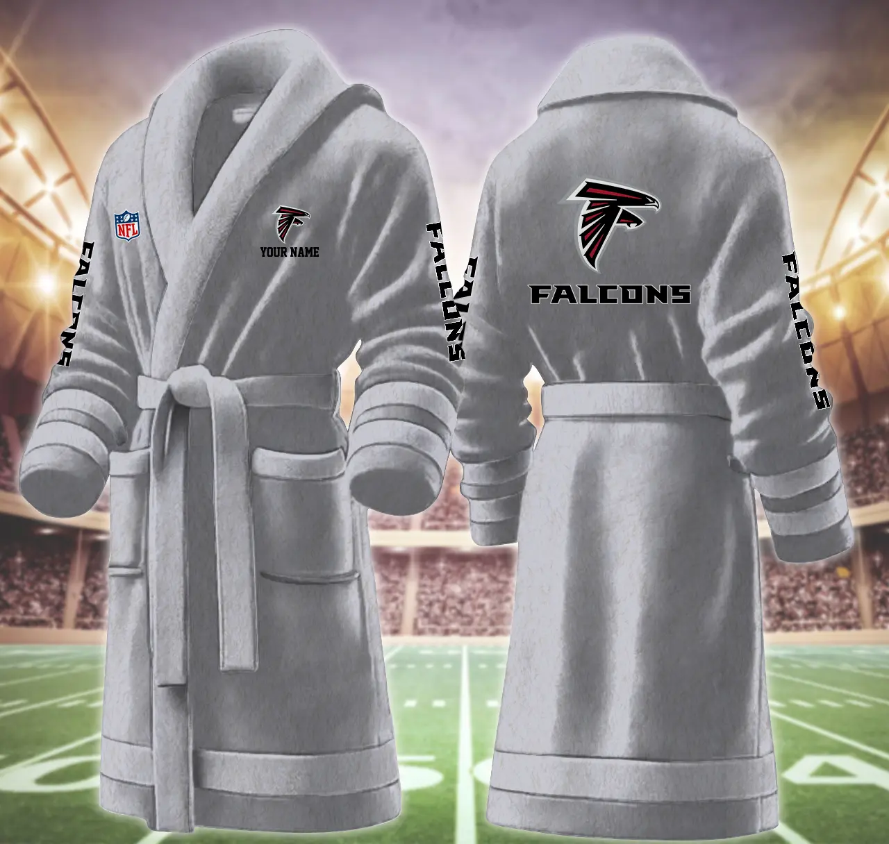 atlanta falcons nfl personalized fleece bathrobe aab1k