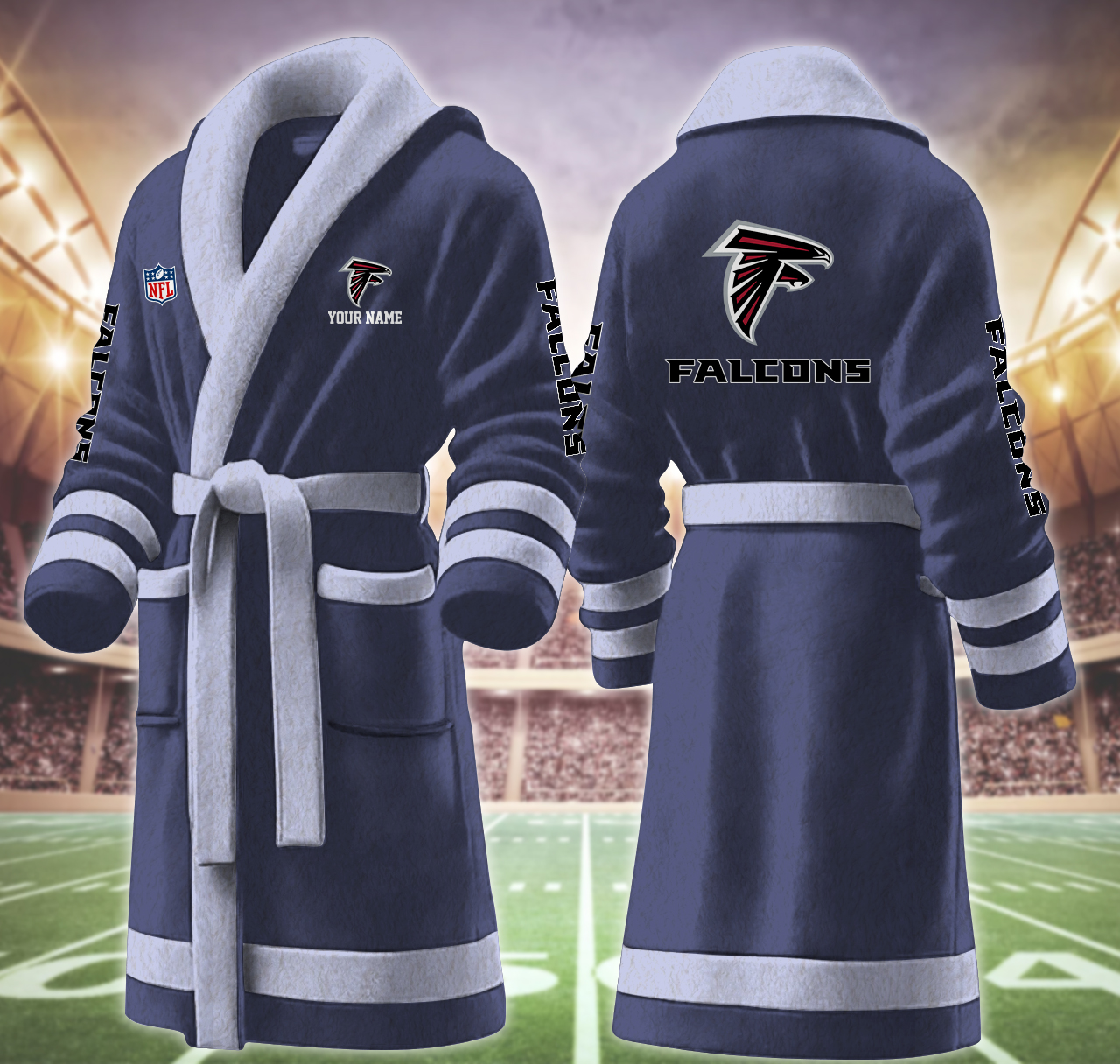 atlanta falcons nfl personalized fleece bathrobe d99vj