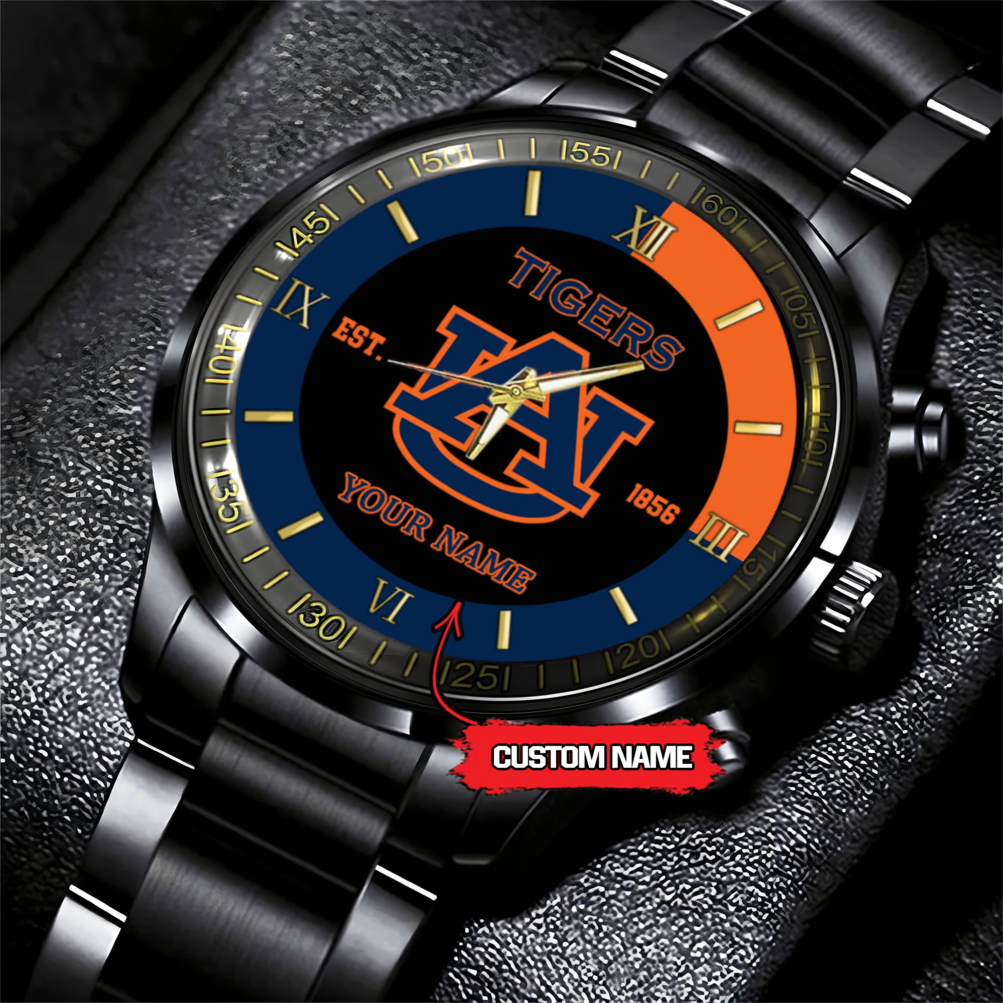 auburn tigers ncaa personalized black hand watch for fans rmzqg