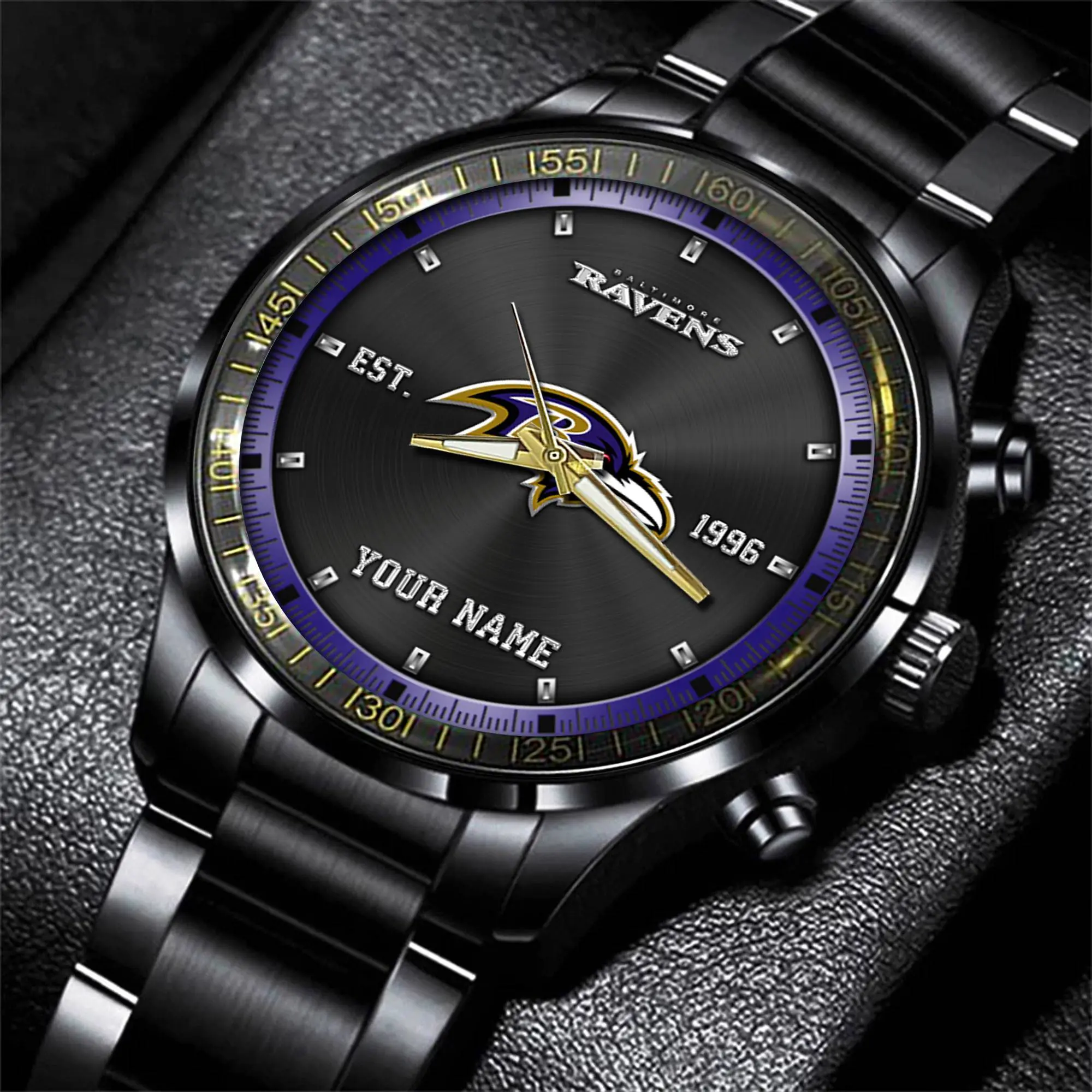 baltimore ravens nfl personalized black fashion watch gifts for fans q3jlp