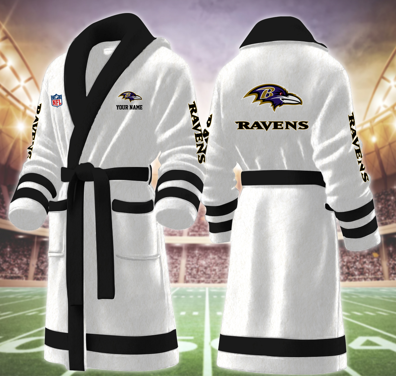 baltimore ravens nfl personalized fleece bathrobe bfvde