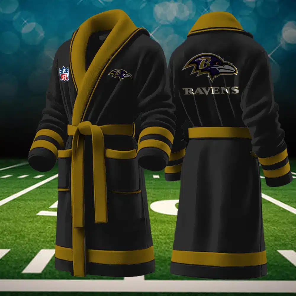 baltimore ravens nfl personalized fleece bathrobe jdzix