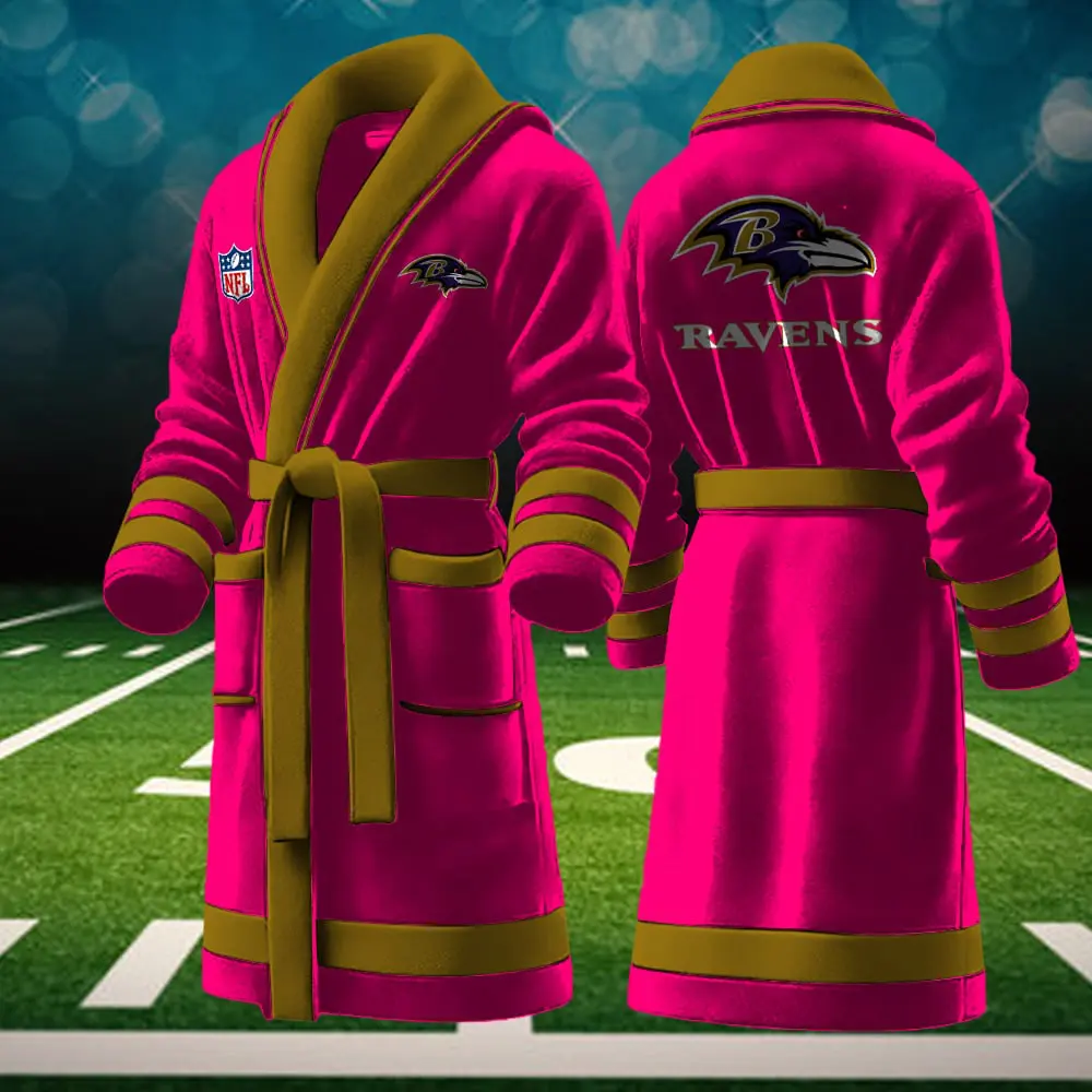 baltimore ravens nfl personalized fleece bathrobe kgqdb