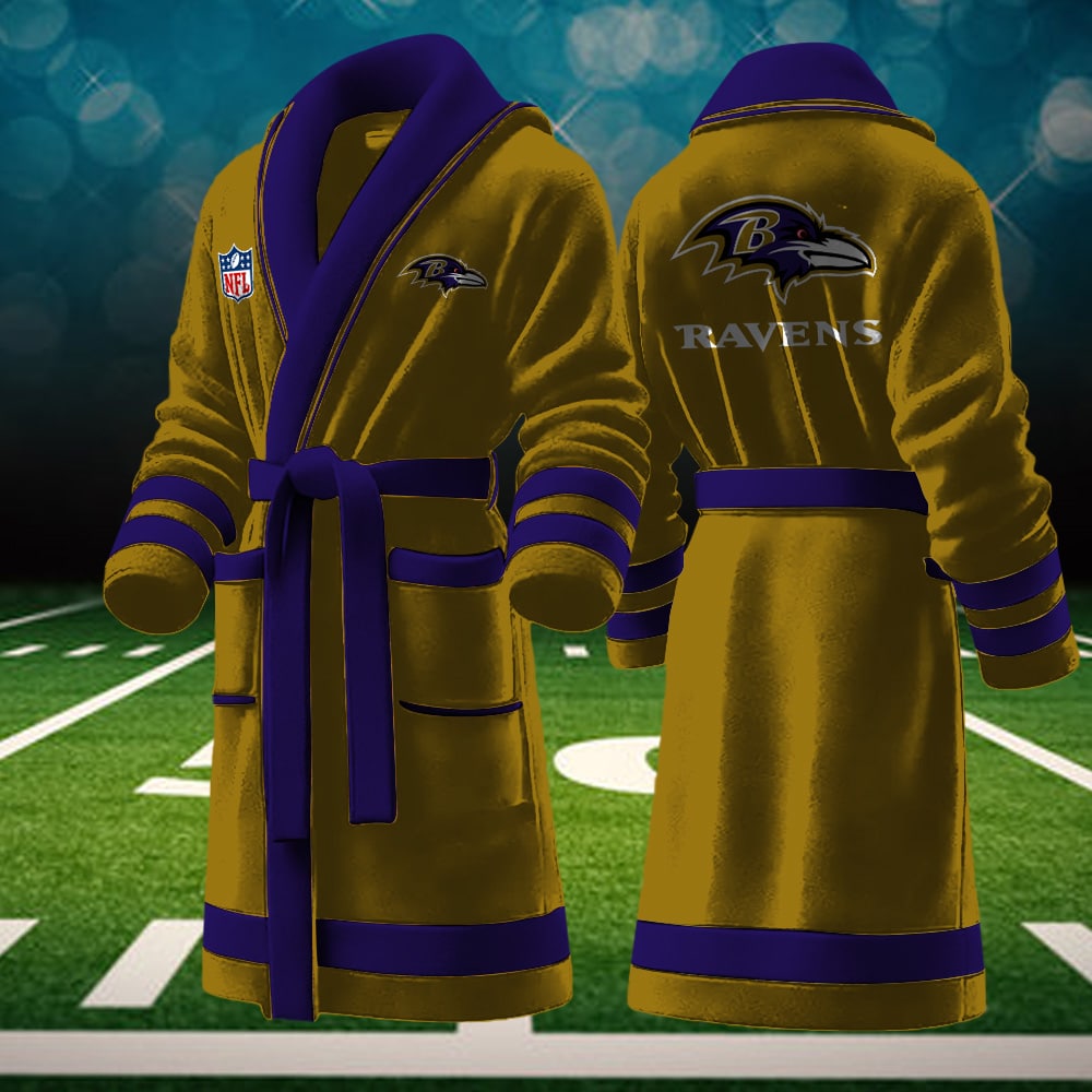 baltimore ravens nfl personalized fleece bathrobe vbb76