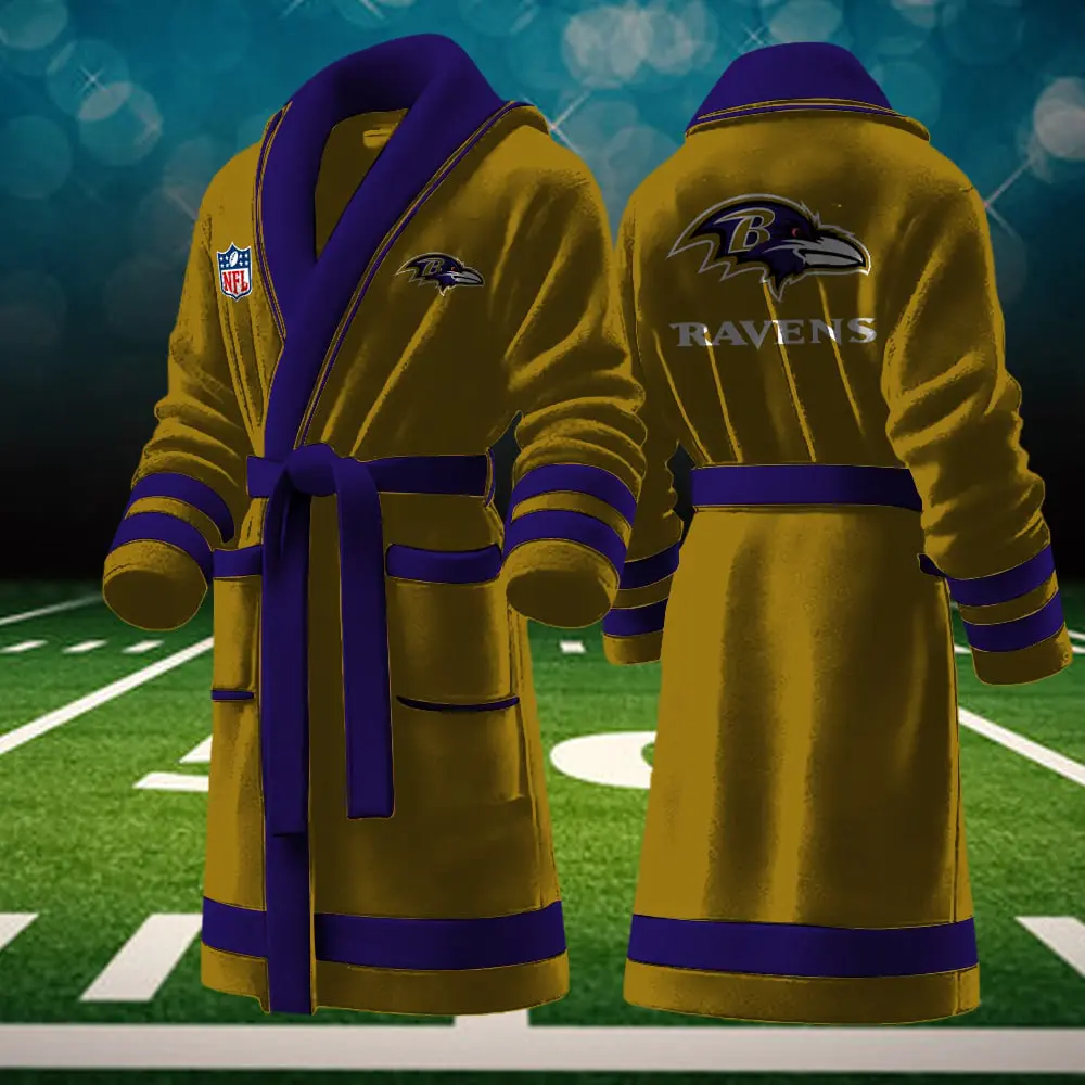 baltimore ravens nfl personalized fleece bathrobe vbb76