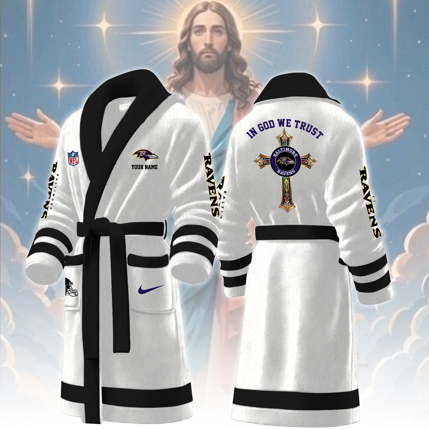 baltimore ravens nfl personalized fleece bathrobe vnhxw