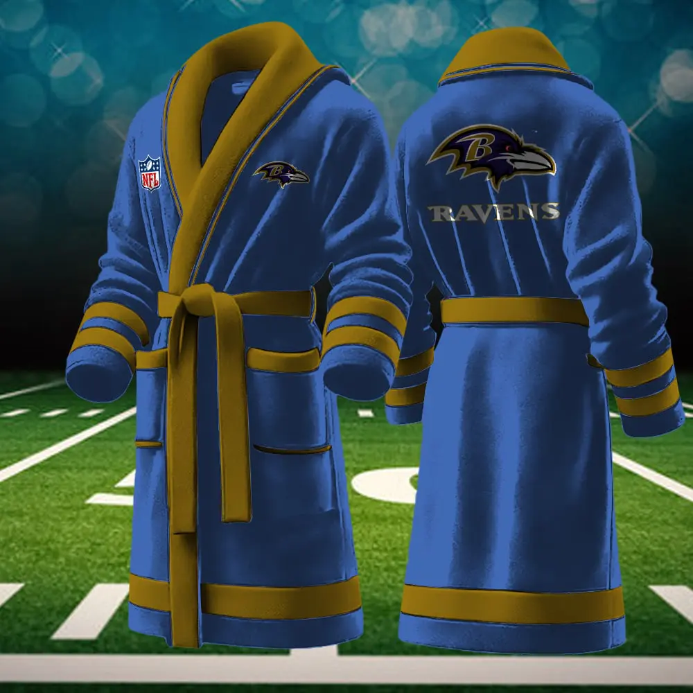 baltimore ravens nfl personalized fleece bathrobe zdpf1