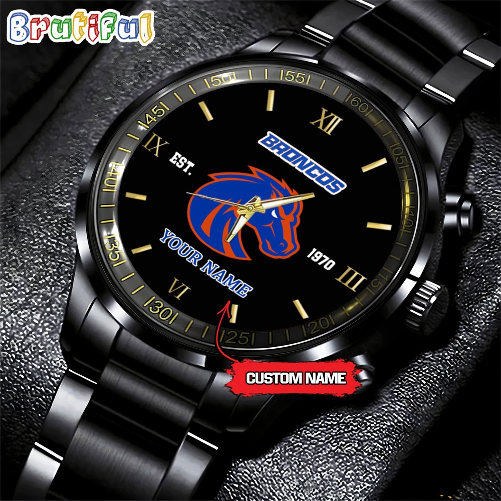 boise state broncos ncaa personalized black fashion watch football watch for fans dpoa0