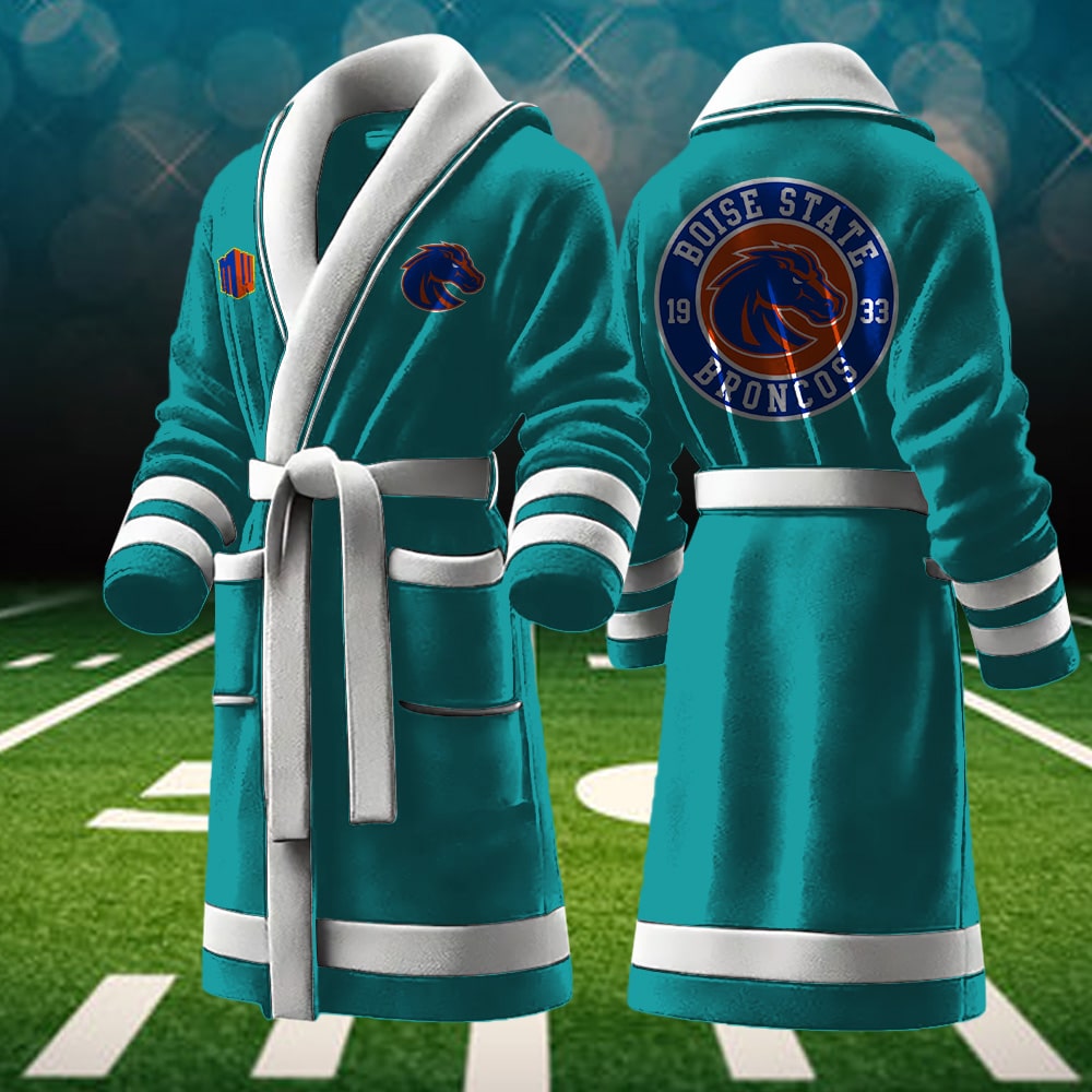 boise state broncos ncaa personalized fleece bathrobe oygfs