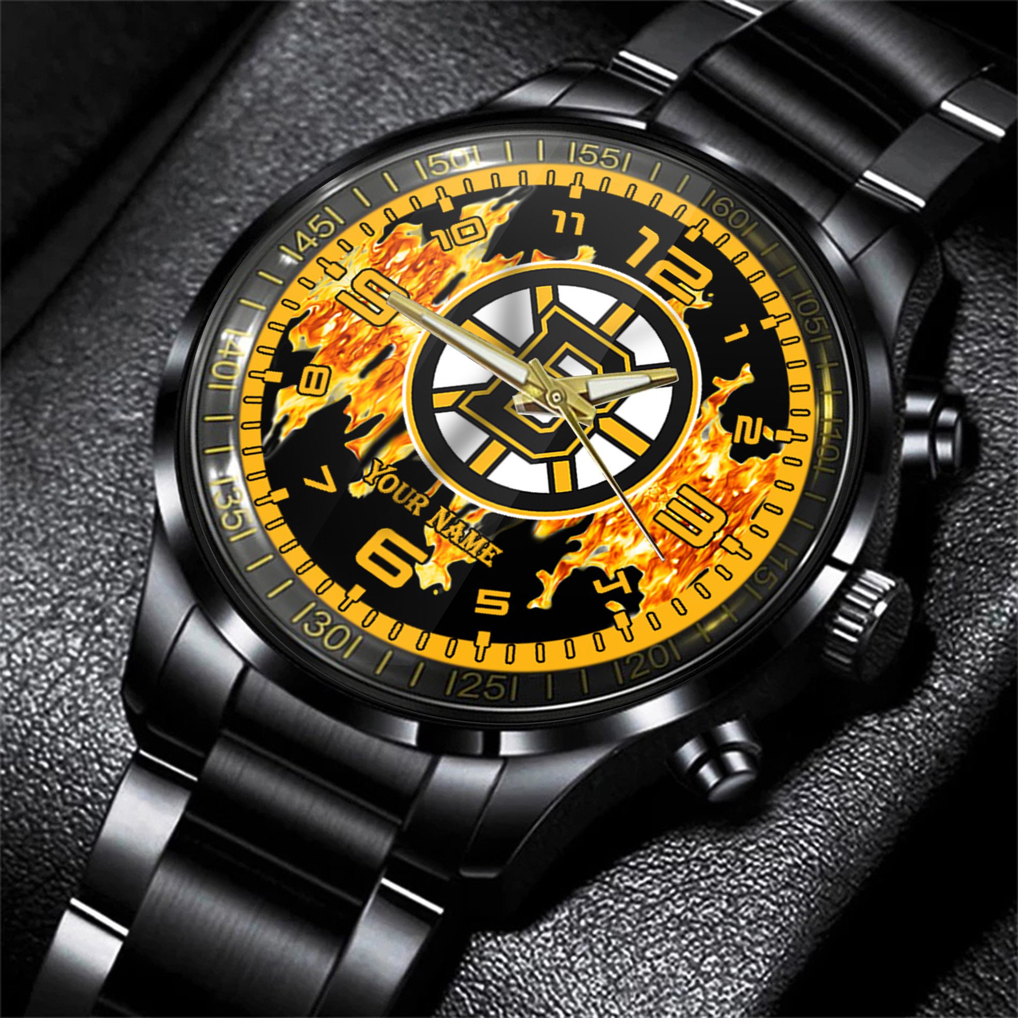 boston bruins nhl personalized 3d black watch gift for fans bpzjl