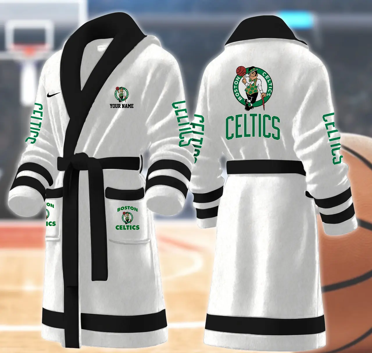 boston celtics nba personalized fleece bathrobe 4gxa5