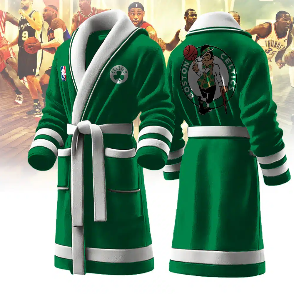 boston celtics nba personalized fleece bathrobe hfcix