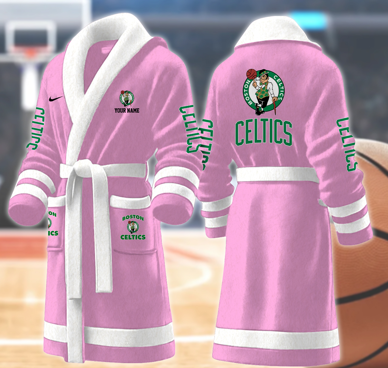 boston celtics nba personalized fleece bathrobe vt0kd