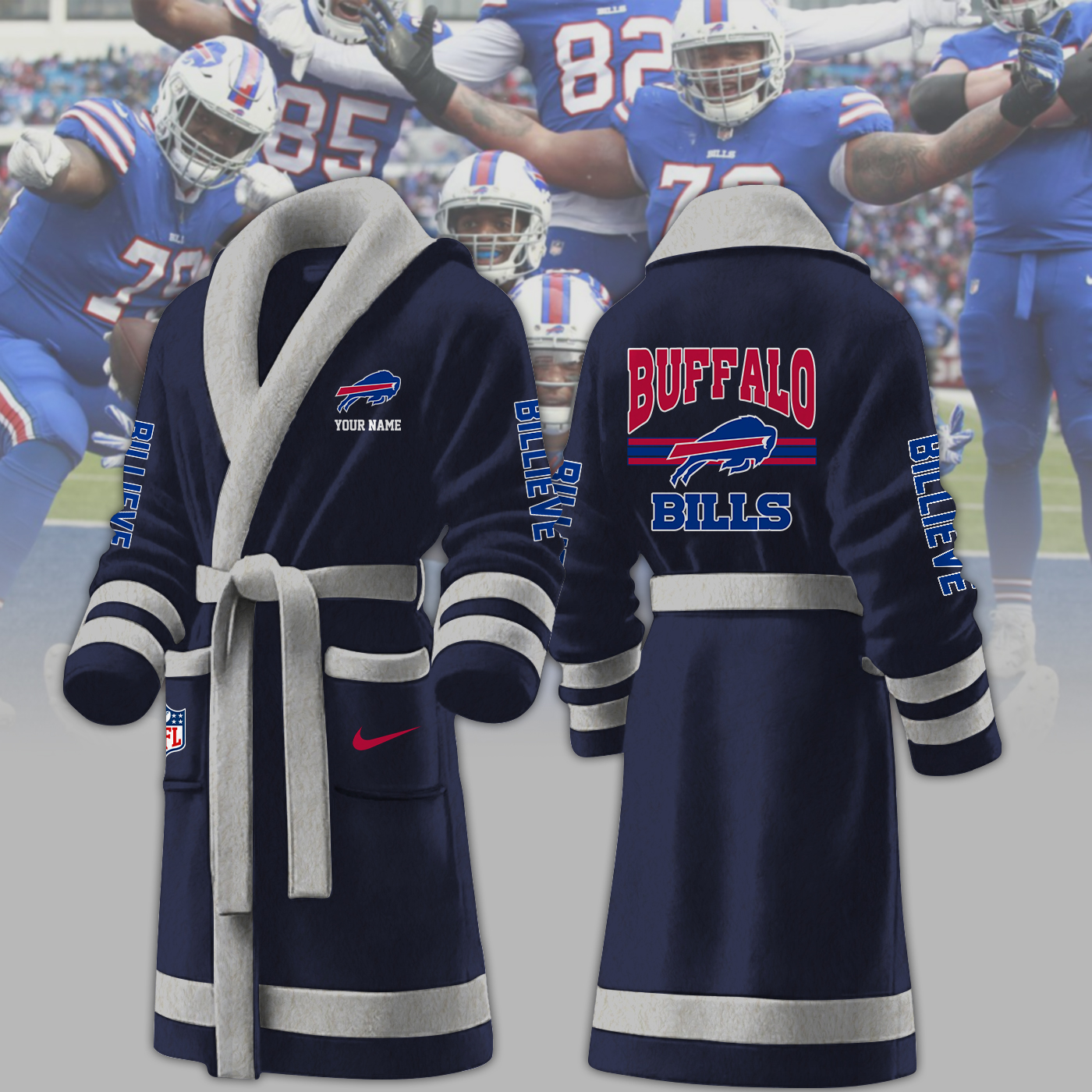 buffalo bills nfl personalized fleece bathrobe 1f1xv