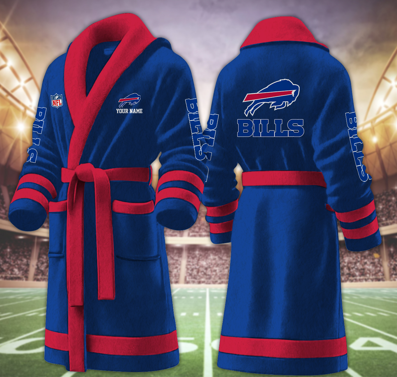 buffalo bills nfl personalized fleece bathrobe 3fbvr