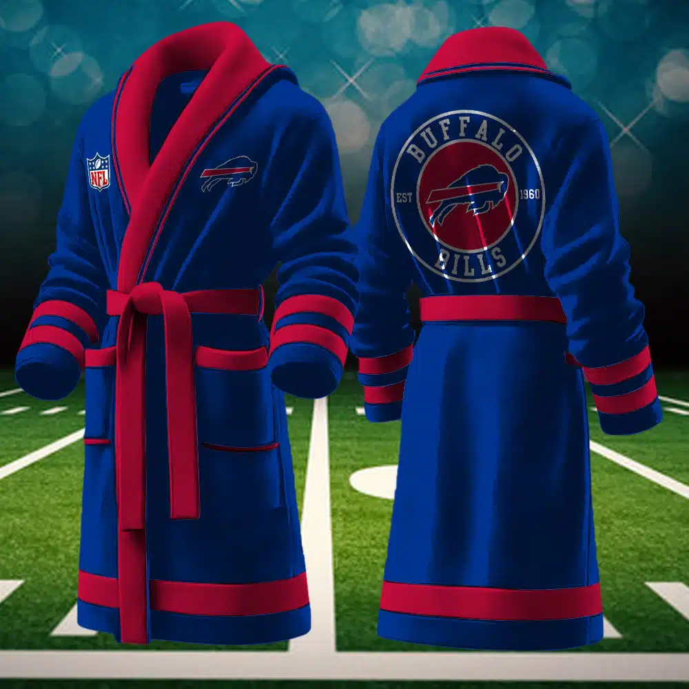 buffalo bills nfl personalized fleece bathrobe 3sas1