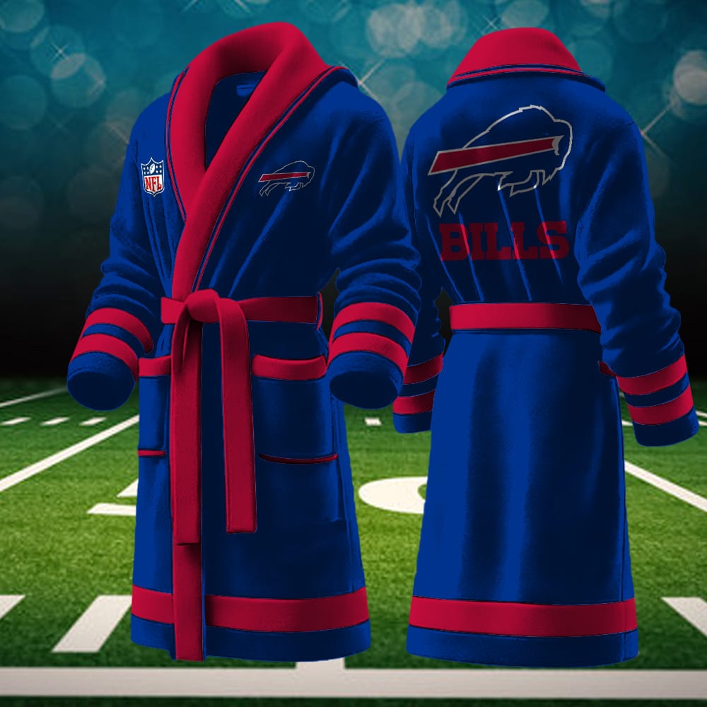 buffalo bills nfl personalized fleece bathrobe 5afls