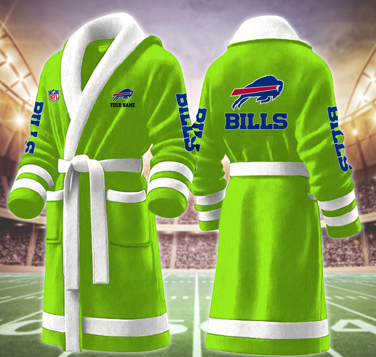 buffalo bills nfl personalized fleece bathrobe 5gmkz