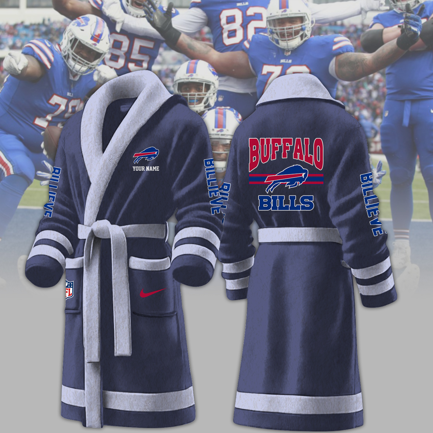 buffalo bills nfl personalized fleece bathrobe 97uyt