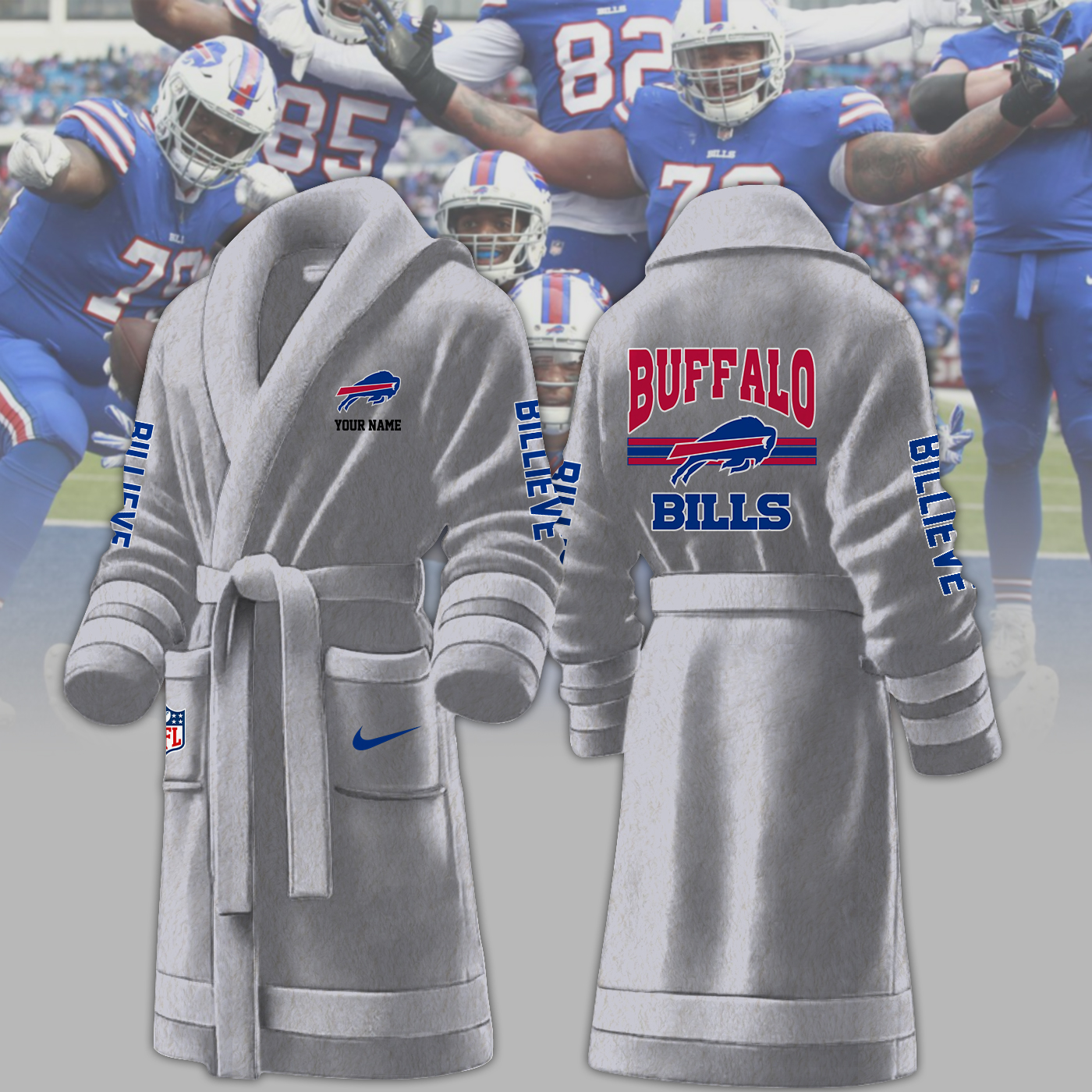 buffalo bills nfl personalized fleece bathrobe cqb0t