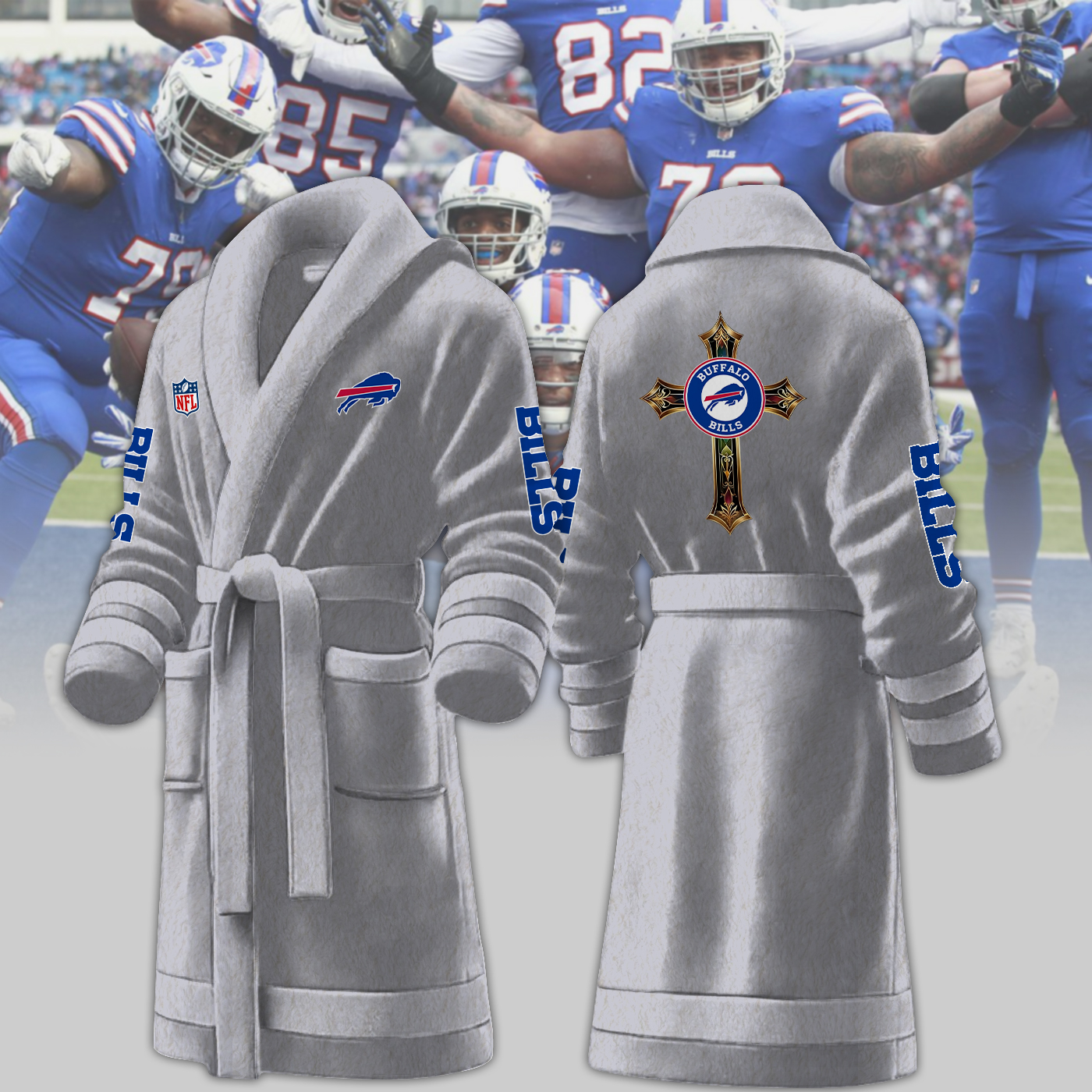 buffalo bills nfl personalized fleece bathrobe dpn0p
