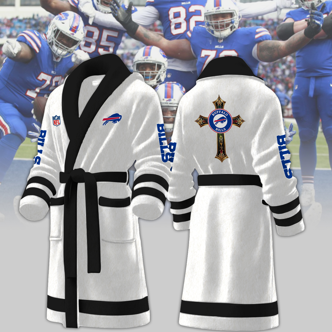 buffalo bills nfl personalized fleece bathrobe j98hi